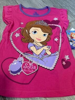 Disney Sofia the First Disney Pink and Purple Sofia the First Girls Tee 5T